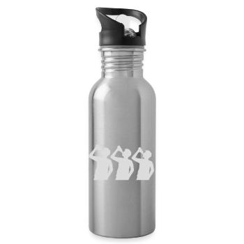 Silhouette 3 Friends Beer - Water bottle with straw - silver - Right