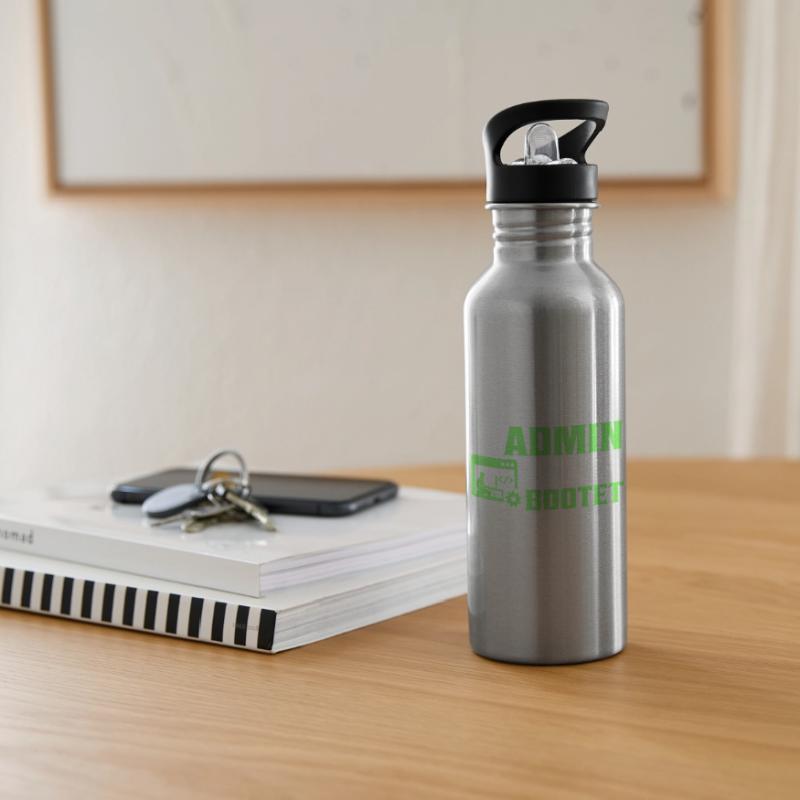 Ein Admin steht nicht auf Er bootet It Programmier Trinkflasche mit integriertem Trinkhalm