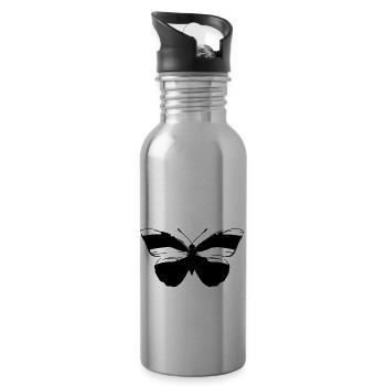 Butterfly Nature Butterflies Vector 2 - Water bottle with straw - silver - Right