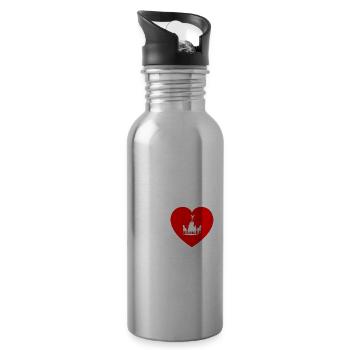 Die Berliner Herzen - Trinkflasche mit integriertem Trinkhalm - Lightsilver - Rechts