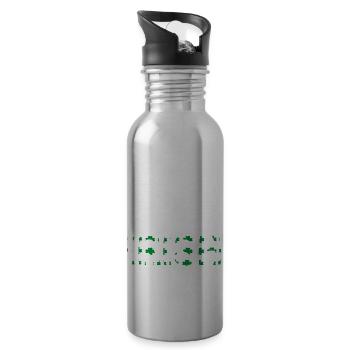 100% Irish today only - Water bottle with straw - silver - Right
