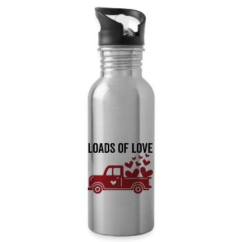 Loads of Love - Water bottle with straw - silver - Right