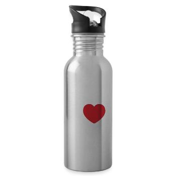 I Love mexico | I Love MX | I Heart mexico - Water bottle with straw - silver - Right