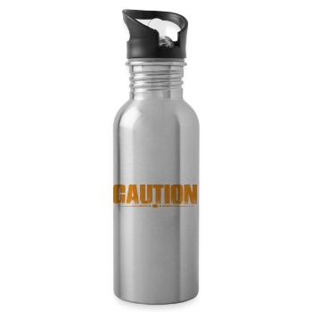 Caution, May Spontaneously Start Singing 7 - Water bottle with straw - silver - Right