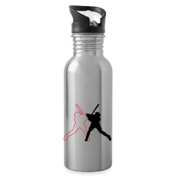 Conception de baseball 02 - Gourde avec paille intégrée - argent clair - Droite