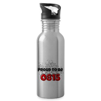 Proud to be 0815 - Trinkflasche mit integriertem Trinkhalm - Lightsilver - Rechts