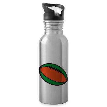 ballon de rugby football americain 2510 - Gourde avec paille intégrée - argent clair - Droite
