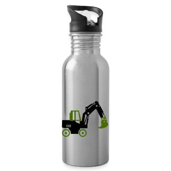 excavator - Water bottle with straw - silver - Right