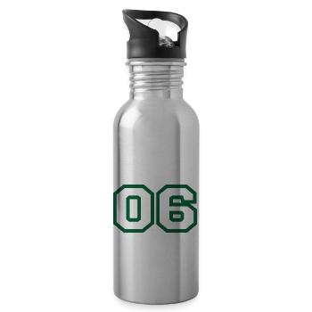 Number 6 green sport - Water bottle with straw - silver - Right