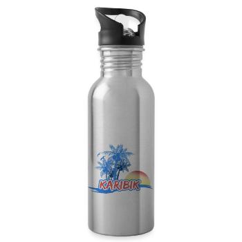 Caribbean - Water bottle with straw - silver - Right