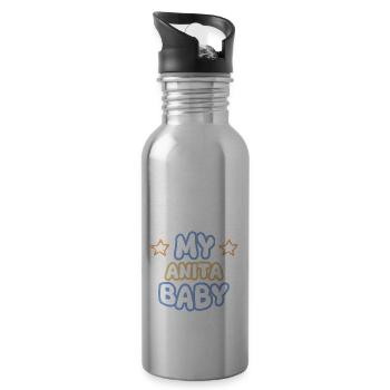 Anita als Vorname - Trinkflasche mit integriertem Trinkhalm - Lightsilver - Rechts