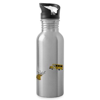 Will Drive Bus For Beer Funny Bus Driver Quote Say - Water bottle with straw - silver - Right