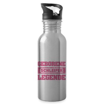 Beruf Schleifer - Trinkflasche mit integriertem Trinkhalm - Lightsilver - Rechts
