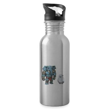 Dreamteam (Englisch) - Trinkflasche mit integriertem Trinkhalm - Lightsilver - Rechts