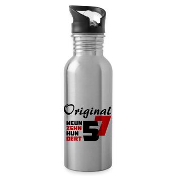 Original Jahrgang 1957 - Trinkflasche mit integriertem Trinkhalm - Lightsilver - Rechts