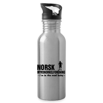 Norwegian Bog Snorkeling Association - Water bottle with straw - silver - Right