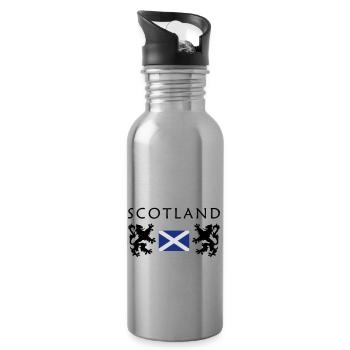 Scotland flag - Water bottle with straw - silver - Right