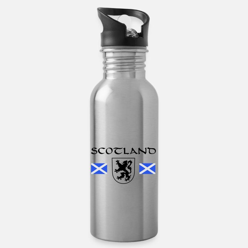 "Rampant Lion" de l'Ecosse - Gourde avec paille intégrée - argent clair