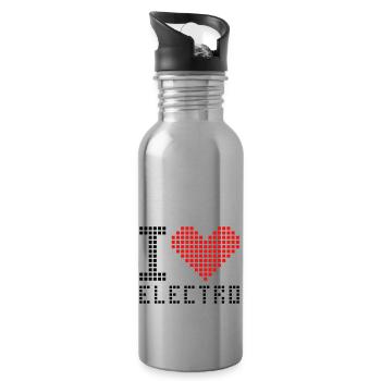 I heart love electro - Trinkflasche mit integriertem Trinkhalm - Lightsilver - Rechts