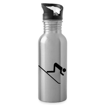 ski - Trinkflasche mit integriertem Trinkhalm - Lightsilver - Rechts