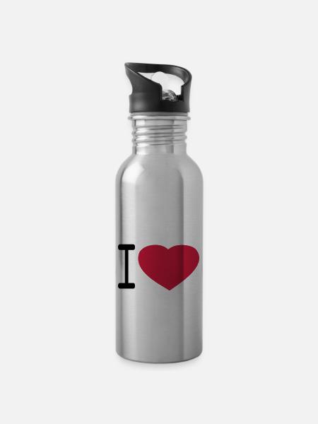 iloveseul - Water bottle with straw - silver