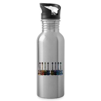 Gitarren - Trinkflasche mit integriertem Trinkhalm - Lightsilver - Rechts
