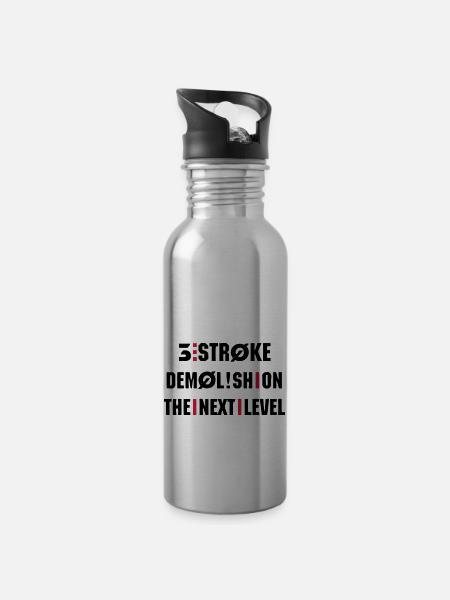 Next Level - Trinkflasche mit integriertem Trinkhalm - Lightsilver