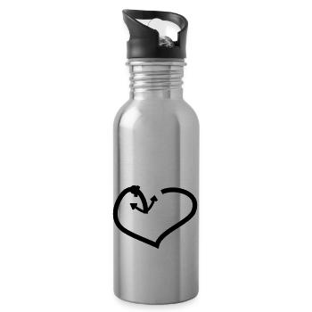 Herz & Anker - Trinkflasche mit integriertem Trinkhalm - Lightsilver - Rechts
