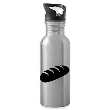 Brotlaib - Trinkflasche mit integriertem Trinkhalm - Lightsilver - Rechts
