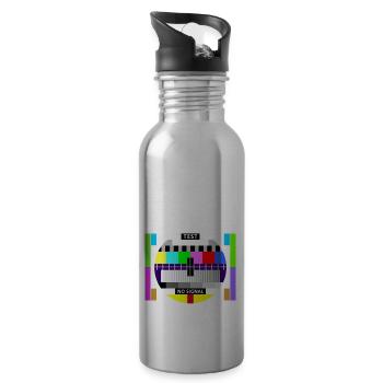 Test Image Television Screen End of Broadcast Display - Water bottle with straw - silver - Right