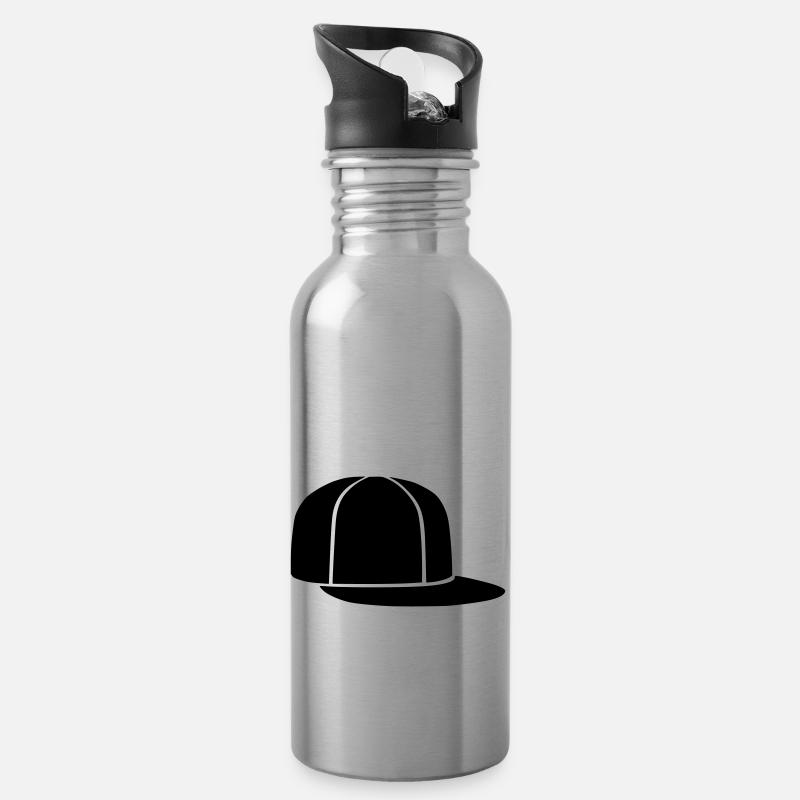 Baseball cap - Trinkflasche mit integriertem Trinkhalm - Lightsilver