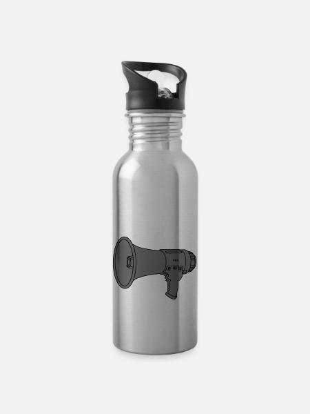 Megafon / Megaphon 2 - Trinkflasche mit integriertem Trinkhalm - Lightsilver