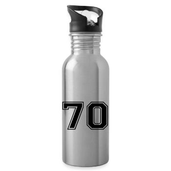 70 - Water bottle with straw - silver - Right