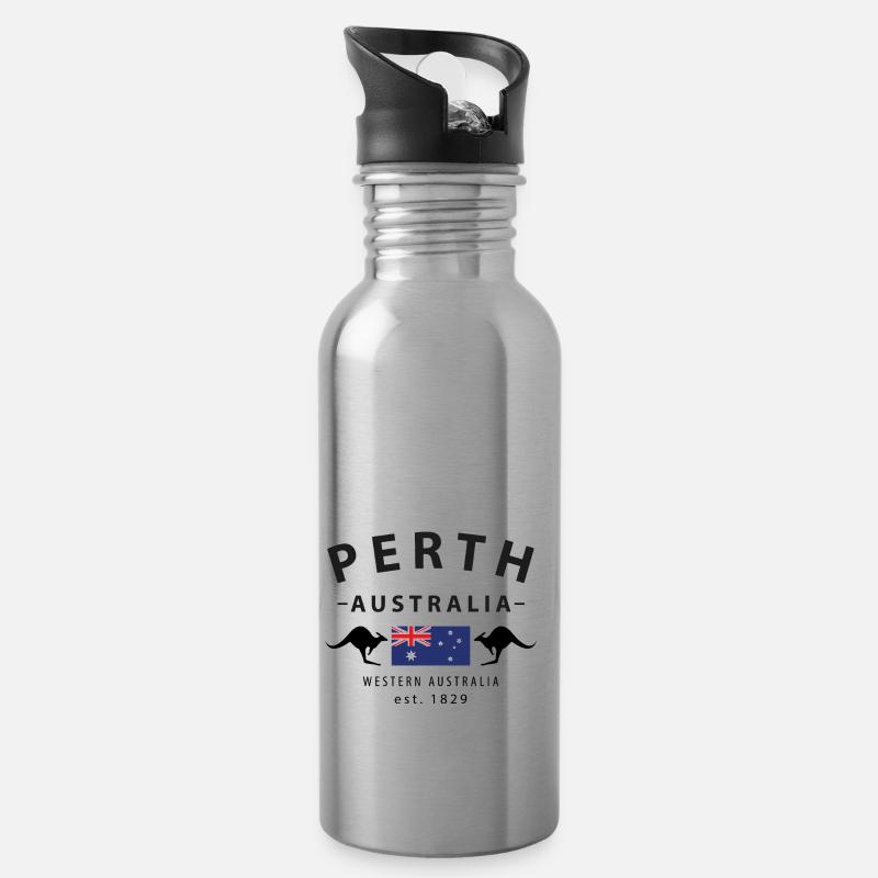 Perth - Water bottle with straw - silver