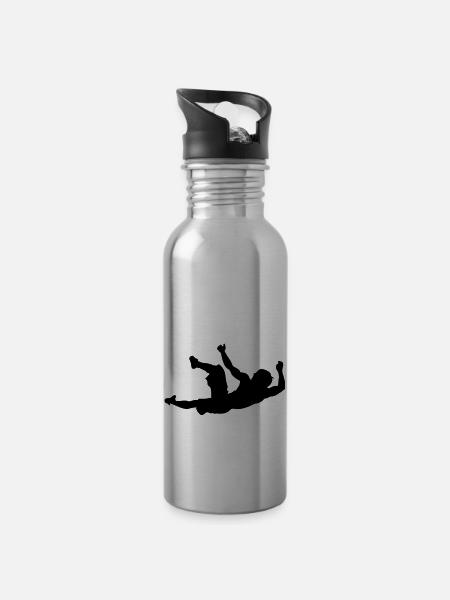 Rock Climbing #7 - Water bottle with straw - silver