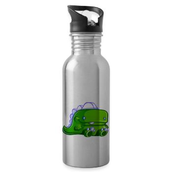 Rimbo le petit dinosaure - Gourde avec paille intégrée - argent clair - Droite