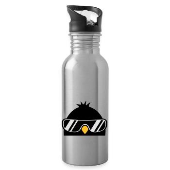 Cool Penguin Bird - Trinkflasche mit integriertem Trinkhalm - Lightsilver - Rechts