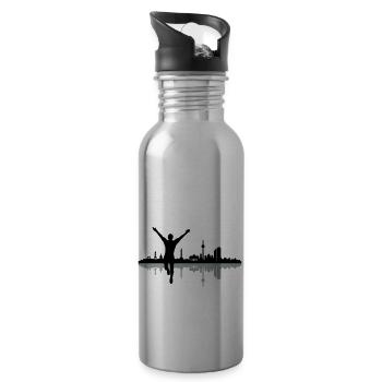 Berlin Jogger - Trinkflasche mit integriertem Trinkhalm - Lightsilver - Rechts
