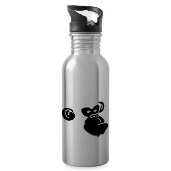 Conception de tête de singe cool - Gourde avec paille intégrée - argent clair - Droite