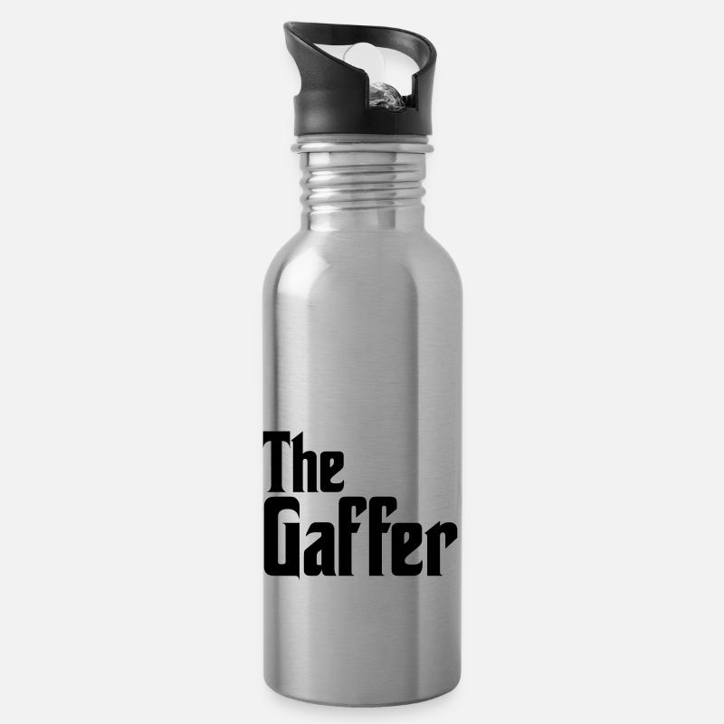 the gaffer - Water bottle with straw - silver