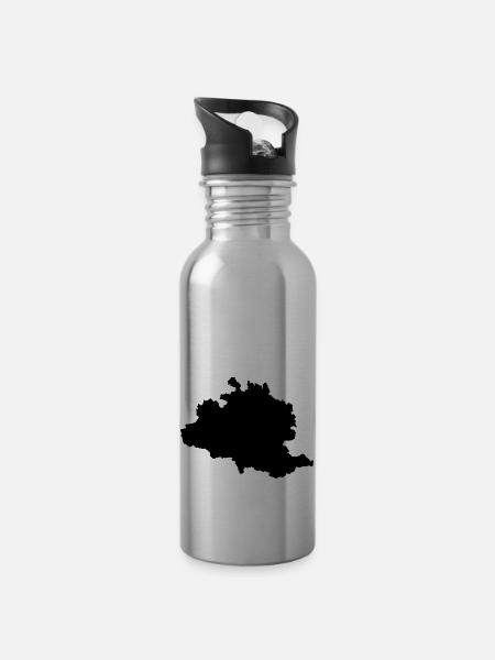 Ariège carte Ariégeoise - Gourde avec paille intégrée - argent clair