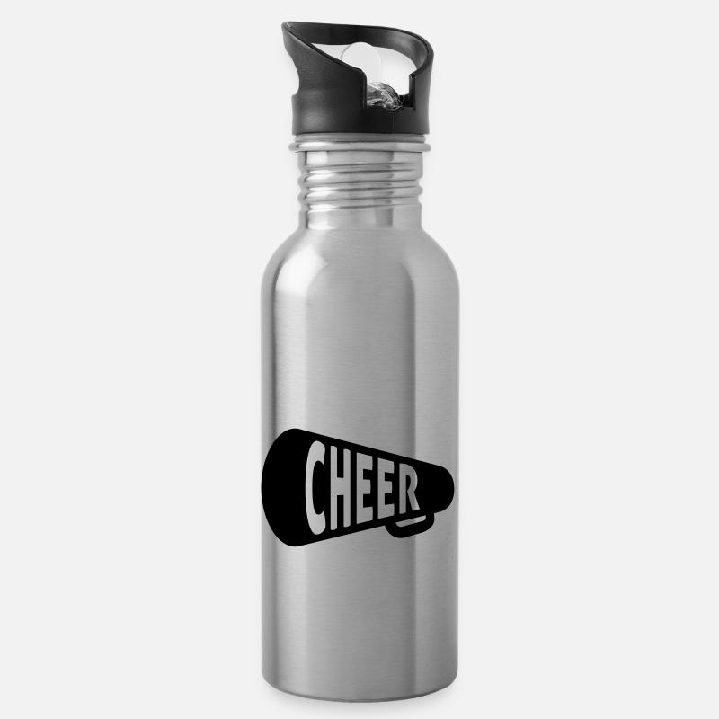 cheerleader - Trinkflasche mit integriertem Trinkhalm - Lightsilver