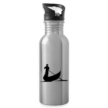 Freizeit - Gondel Venedig - Trinkflasche mit integriertem Trinkhalm - Lightsilver - Rechts