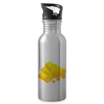 Money, Gold - Gourde avec paille intégrée - argent clair - Droite