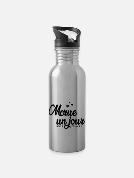 morue un jour morue toujours - Gourde avec paille intégrée - argent clair