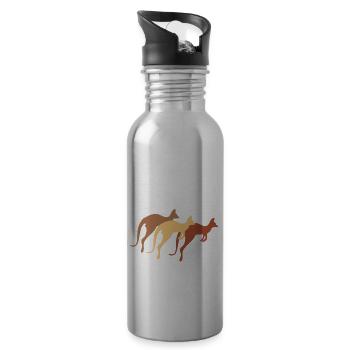 kangaroo - Water bottle with straw - silver - Right