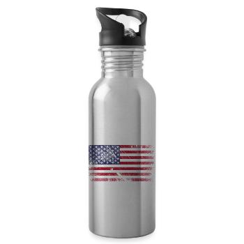 Etats-Unis Drapeau - Grunge Vintage - Gourde avec paille intégrée - argent clair - Droite