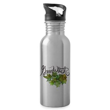 sorcière verte - Gourde avec paille intégrée - argent clair - Droite