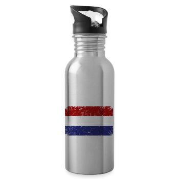 Netherlands Flag Holland Dutch Flag - Water bottle with straw - silver - Right