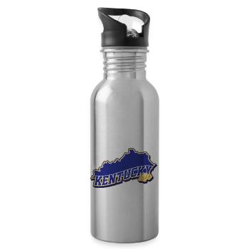 USA America Living in Kentucky - Water bottle with straw - silver - Right
